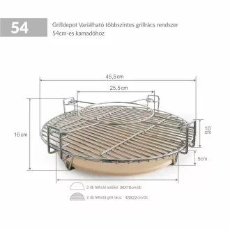   Grilldepot Pro – Sistem de grătare cu mai multe niveluri reglabile – pentru grătar cu diametrul de 54 cm