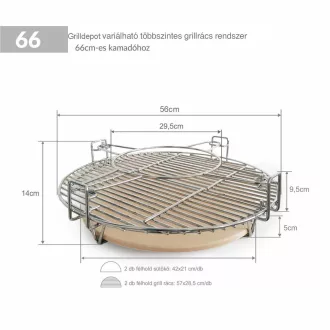   Grilldepot Pro – Sistem de grătare cu mai multe niveluri reglabile – pentru grătar cu diametrul de 66 cm